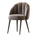 Elegant Velvet Chair With Curved Back And Slim Wooden Legs Design