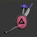 Pink And Purple Computer Gaming Headset With Microphone And Padded Ear Cups