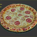 Delicious Pepperoni Pizza With Melted Cheese Red Slices And Golden Crust On Black Plate
