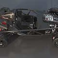 Open Frame Racing Car With Number 123 Single Seat And Black Sport Wheels