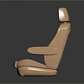 Modern Orange Leather Seat With Ergonomic Backrest Armrests And Comfortable Cushioned Surface Design