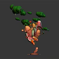 Vibrant Fresh Vegetables 3D Rendered Splashing With Corn Watermelon Carrots Broccoli And Tomatoes