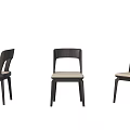 Modern Wooden Dining Chairs With Light Padded Seats And Simple Backrest Design