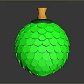 Green Sequined Spherical Clothing Accessory With Yellow Top Decoration For Apparel