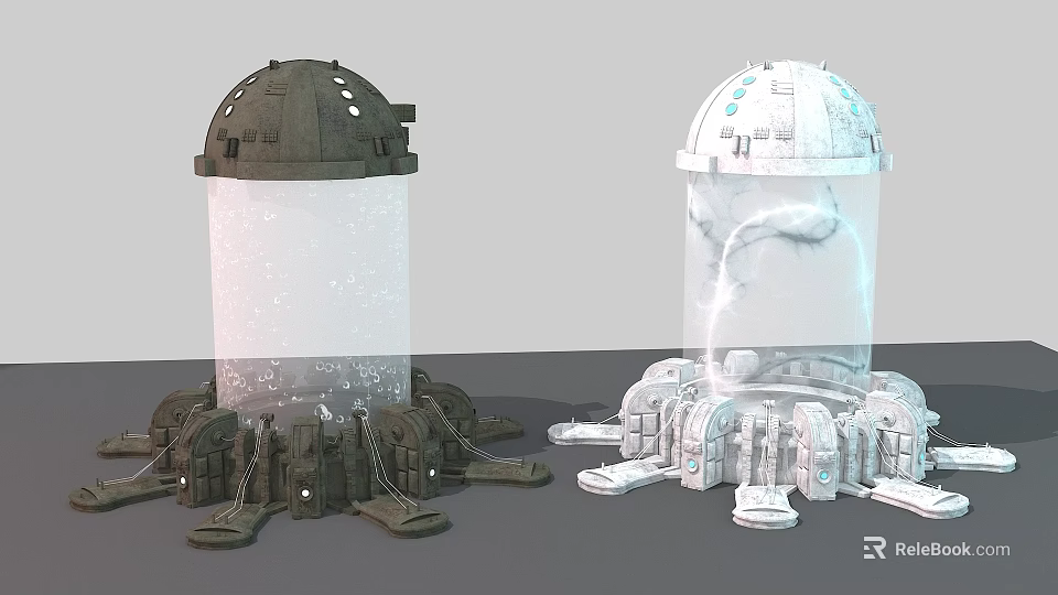 Mechanical Dome Devices With Transparent Chambers And Particle Electric Effects 3d model