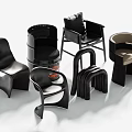 Modern Single Chairs With Contemporary Design And Sleek Black Leather Upholstery For Home Decor