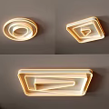 Modern Geometric Ceiling Lights Featuring Round Square Shapes and Warm Glow for Interior Design 3d model