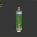 Transparent Cylindrical Water Filter Cartridge With White Top And Black Base