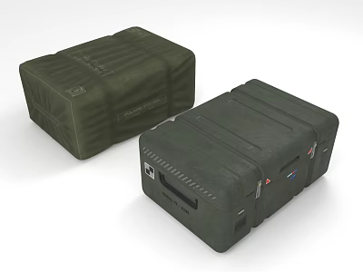Green Military Style Durable Cases with Reinforced Edges and Secure Closures 3d model