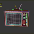 Vintage Retro Television With Wooden Case Antennas Control Knobs And Classic Design