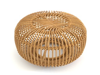 Modern Rattan Round Stool for Homestay Inn Sitting Pier Small Side Table Small Coffee Table Low Table Courtyard Outdoor Leisure Stool Woven Chair Rattan Art Coffee Table 3d model