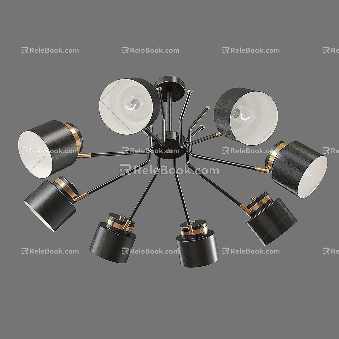 Chandelier Simple Creative Designer Lamps Italian Light Luxury Model Room Black Gold Art Chandelier Nordic Living Room Chandelier model