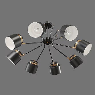Chandelier Simple Creative Designer Lamps Italian Light Luxury Model Room Black Gold Art Chandelier Nordic Living Room Chandelier 3d model