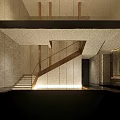 Modern Public Restroom Design With Wooden Stalls Gray Walls White Urinals And Soft Lighting