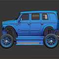 Blue Vintage Toy Car With Large Wheels And Retro Body Design