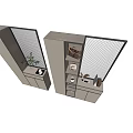 Entryway Cabinet And Side Cabinet Modern Light Tone Design With Mirror And Storage Shelves