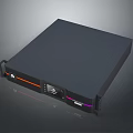 Black Rack Mount Server Chassis With Orange And Purple Accent Lights