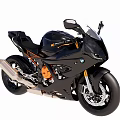 Black BMW Sport Motorcycle With Sleek Aerodynamic Design And Orange Accents