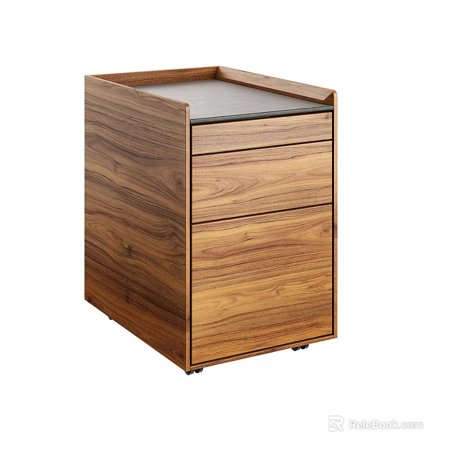 Modern Wooden Chest of Drawers with Two Drawers and Minimalist Storage Design 3d model 