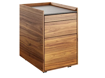 Modern Wooden Chest of Drawers with Two Drawers and Minimalist Storage Design 3d model