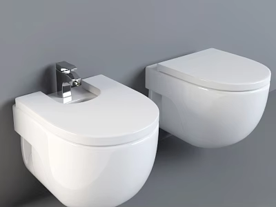 Sleek Modern White Wall Mounted Toilets For Contemporary Bathroom Design 3d model