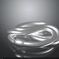 Silver Snakes Coiled and Intertwined With Scaly Texture Heads Facing Each Other