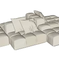 Modern Multiplayer Sofa Fabric Multiplayer Sofa 3d model