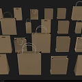 Daily Necessities Kraft Paper Bags in Various Sizes With and Without Handles for Home Use