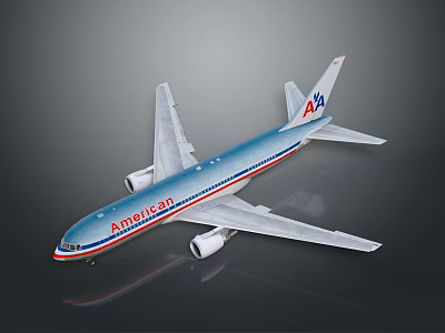 American Airlines Blue White Red Scale Model Airplane For Space Aerospace Collection 3d model