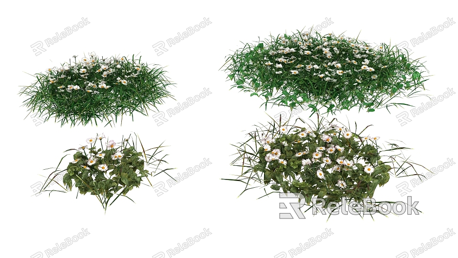 Modern plant small grass flower model