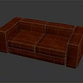 Modern Red Leather Two Seater Sofa With Clean Design And Smooth Lines