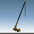 Yellow Utility Vehicle Crane Featuring Extended Boom and Heavy Duty Design