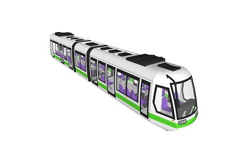 modern tram light rail 3d model