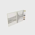 Modern Abstract Wall Art With Striped And Geometric Patterns In Neutral Tones 3d model