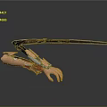 Futuristic Mechanical Arm With Human Hand Featuring Metal And Red Details