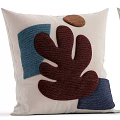 Modern Decorative Throw Pillows With Abstract Patterns Blue Brown Beige Textured Fabric Design 3d model