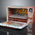 2024 New Unique Computer Case In Red Silver With Internal Storage Rack And Bottom Tray