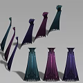 Character Cloaks In Various Colors With Decorative Patterns And Designs 3d model