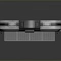 Futuristic Sci Fi Airlock Door With Metallic Gray Structure Orange Accents And Grated Platform
