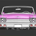 Vintage Pink Convertible Car With Retro Open Top And Classic Body Design