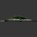 Natural Landscape Model With Green Vegetation Water And Rocky Terrain
