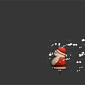 Santa Claus Character Wearing Red Hat And White Beard On Red Background With Decorative White Dots