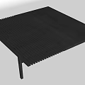 Modern Black Coffee Table With Slatted Design Smooth Surface And Sleek Legs 3d model