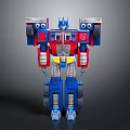 Transformers Optimus Prime Toy Figure in Red and Blue Robot Form With Logo Details