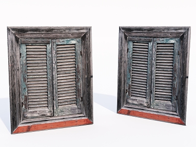 modern shutters shabby wooden window model