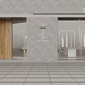 Modern Minimalist Clothing Store Interior With Clothing Racks Hanging Clothes And Display Shelves