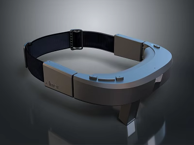 Modern Electronic Headwear With Black Strap Silver Frame And Control Buttons 3d model