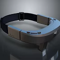 Modern Electronic Headwear With Black Strap Silver Frame And Control Buttons 3d model
