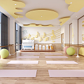 Modern Dance Room Kindergarten Music Dance Room 3d model