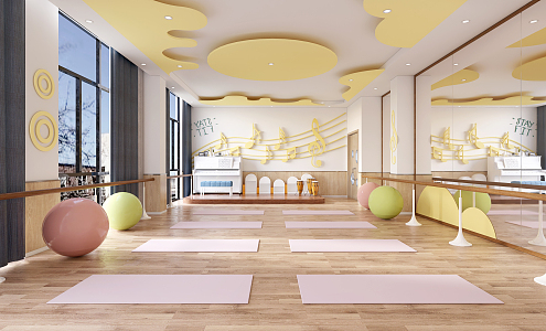 Modern Dance Room Kindergarten Music Dance Room 3d model